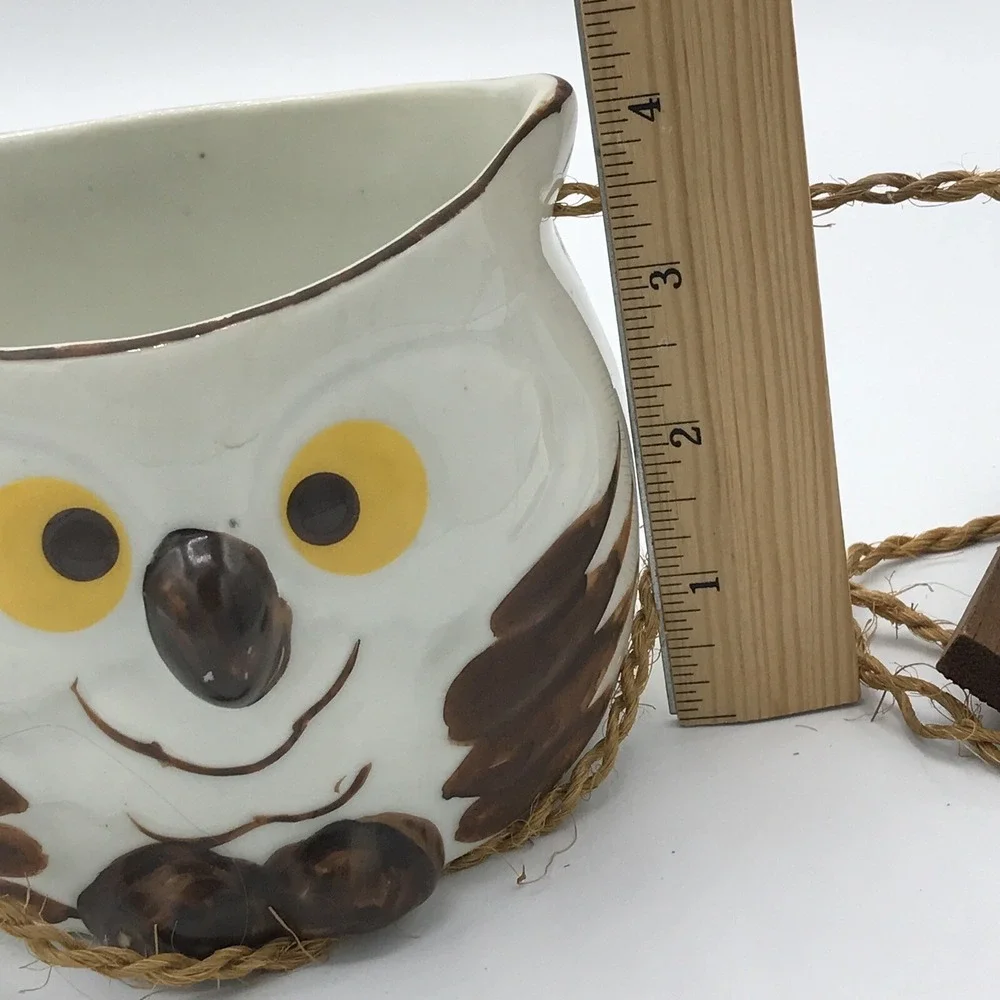 Ceramic OWL Hanging BIRD FEEDER / Planter Home Decor‎